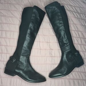 Women's COACH Liza Tall Blavk Leather Stretch Boots Size 6.5B